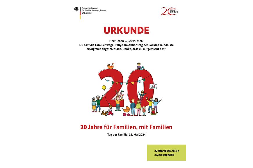 Die Urkunde zur Familienrallye 