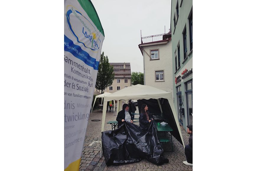 Aktionsstand zum Aktionstagf für Familien in Leutkirch im Allgäu